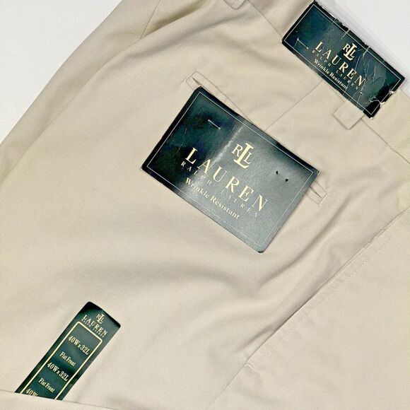 NWT Lauren Ralph Lauren Wrinkle Resistant Flat Front Chino Pants Men's 40x32 - Picture 2 of 6
